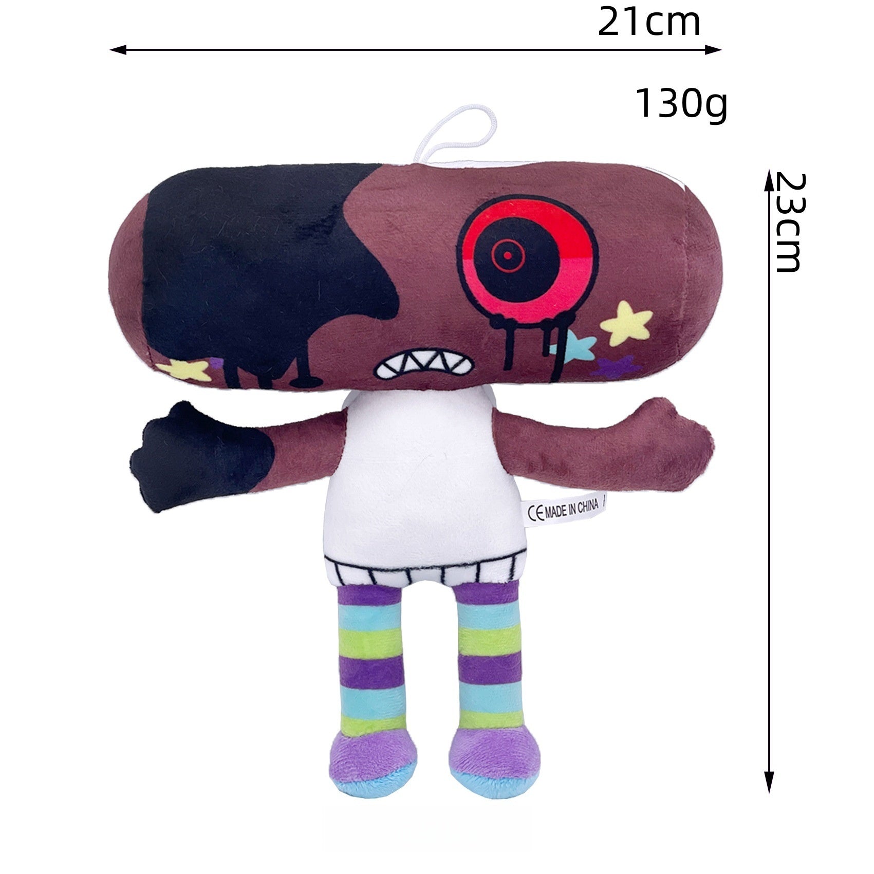 Dandy’s World New Arrival Plush Doll - 23cm Brown-Black Weirdcore Stuffed Toy with Red Eye for IP Fans