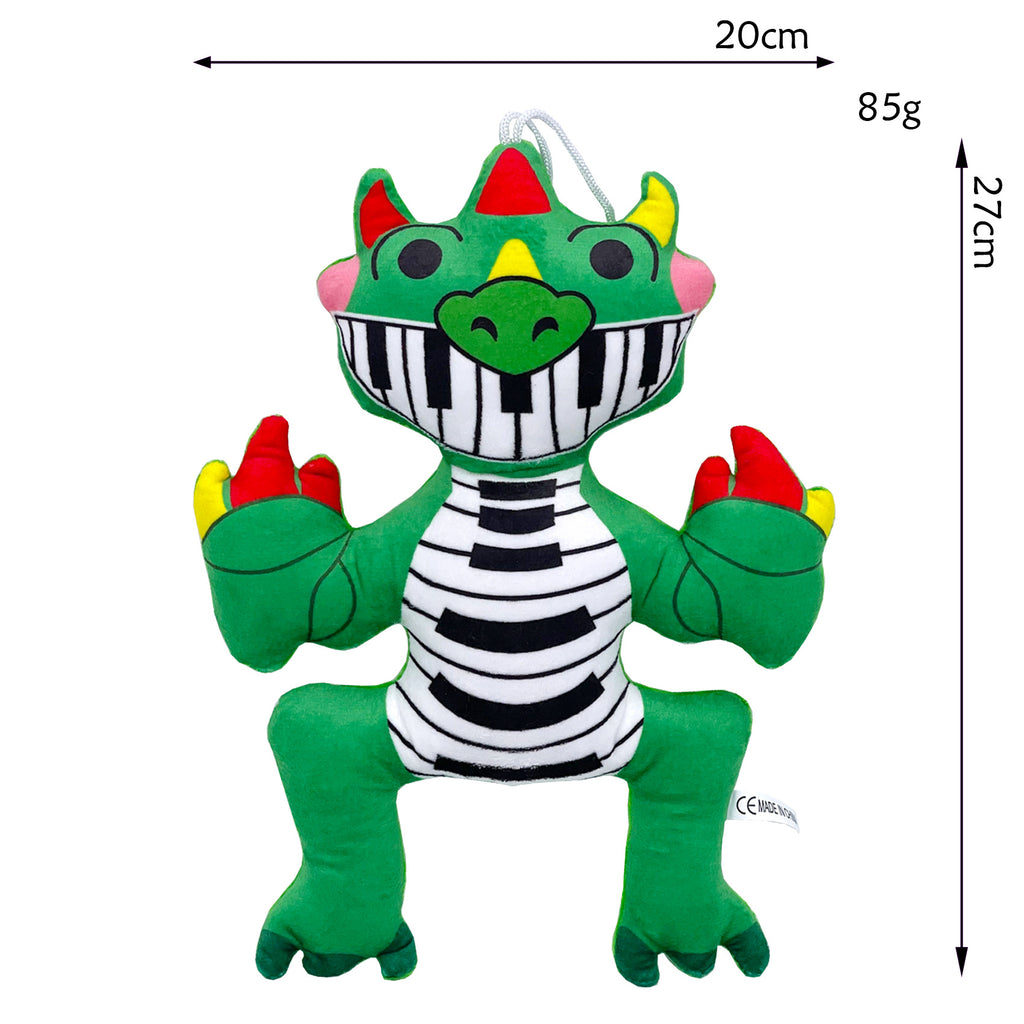Poppy Playtime 4 Nightmare Critters Plush: Green Piano Mouth Striped Belly Game Character Stuffed Toy