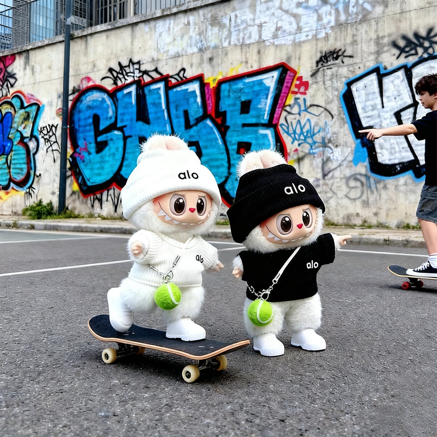 17cm Sport Tennis Doll Outfit - Knit Sweater, Beanie Hat & Tennis Accessories Set for Plush Dolls | Cross-Border Bestseller