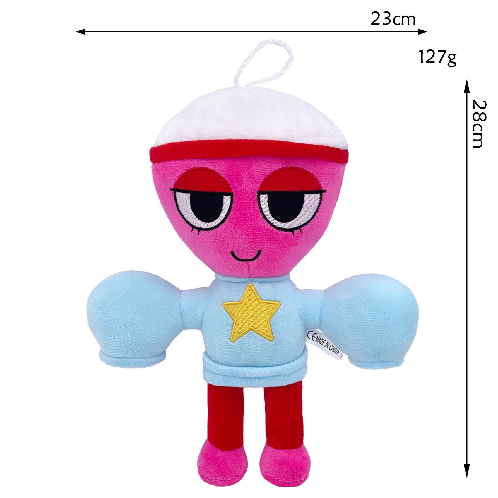 Dandy’s World 28cm Plush Toy - Pink Character with Star Decor & Hanging Loop, Cute Weirdcore Gift for Collectors