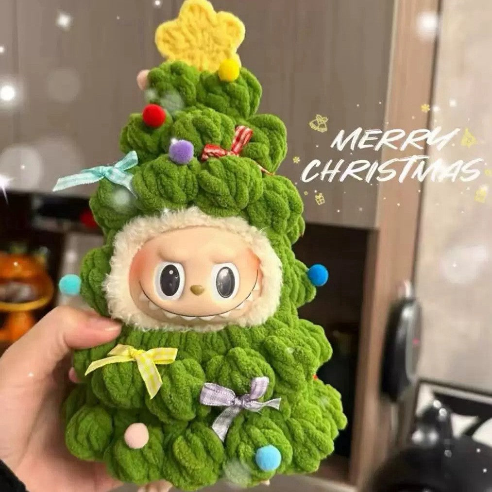 Christmas Limited 15-17cm Doll Outfit, Green Christmas Tree Shape Set with Colorful Decorative Balls and Bows, Hot Sale Festival Style Doll Clothes