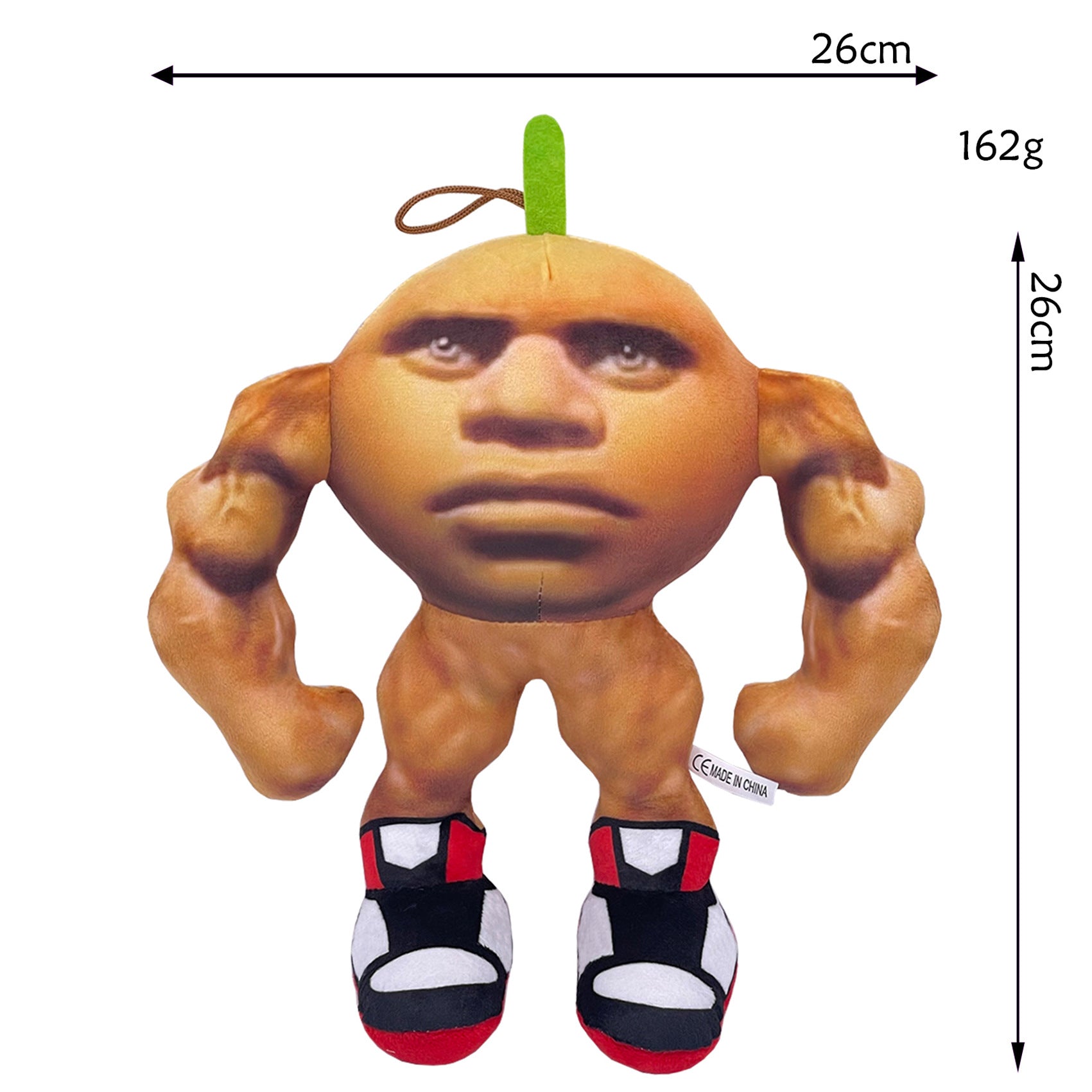 Muscle Orange Plush Toy, Funny Meme Stuffed Doll with Sneakers, 26cm Novelty Gift for Kids & Adults
