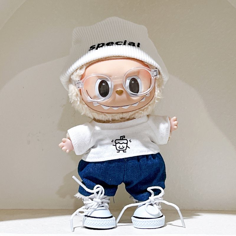 Doll Fashion Casual Clothing 4-Piece Set for 15-17cm Dolls (Hat, T-Shirt, Pants, Shoes Included)