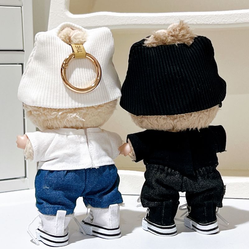 Doll Fashion Casual Clothing 4-Piece Set for 15-17cm Dolls (Hat, T-Shirt, Pants, Shoes Included)